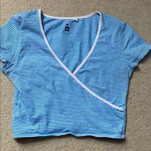 Baby blue Pacsun wrap top🌤